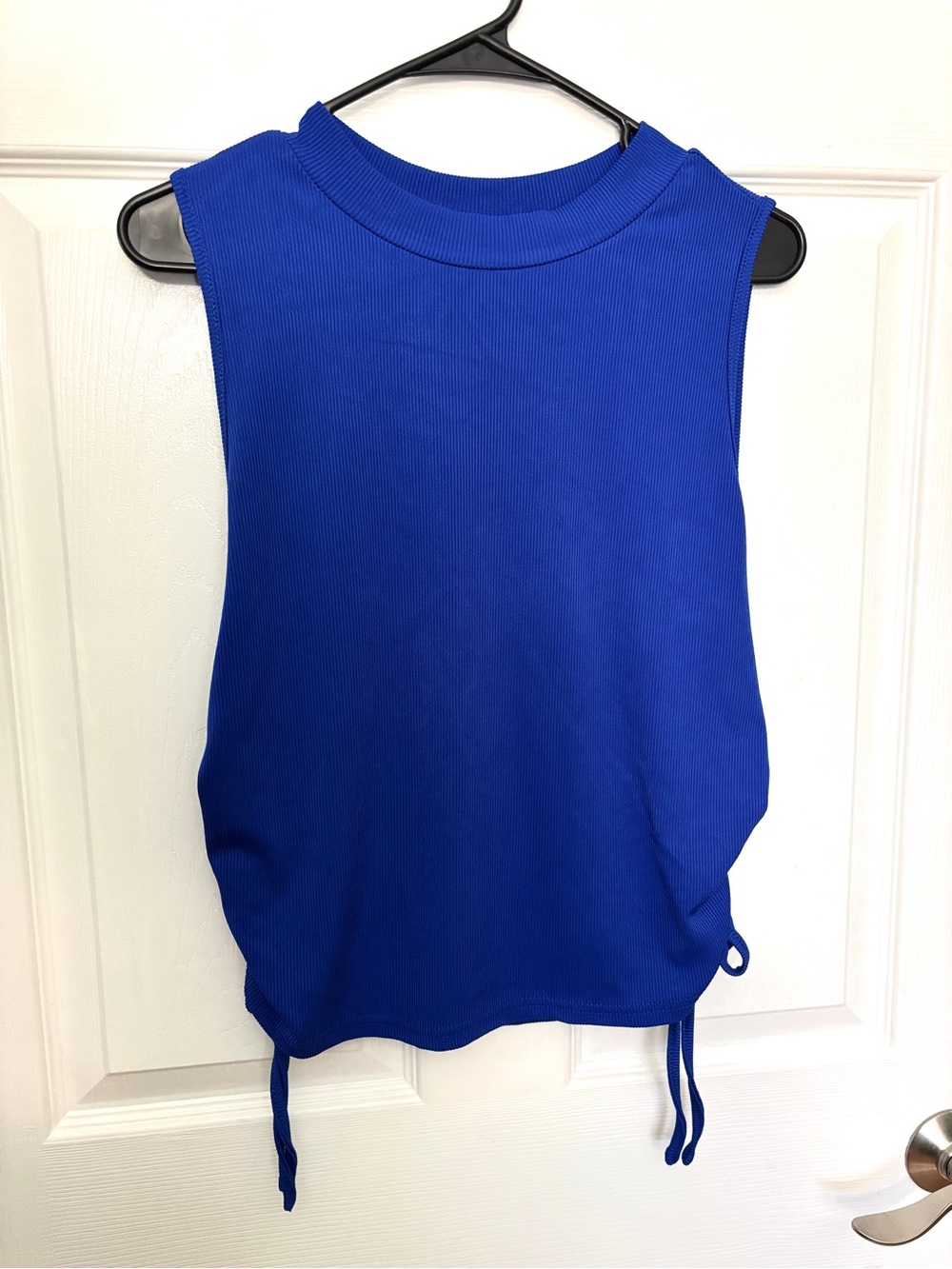 Sleeveless Royal Blue Ribbed Tank Top